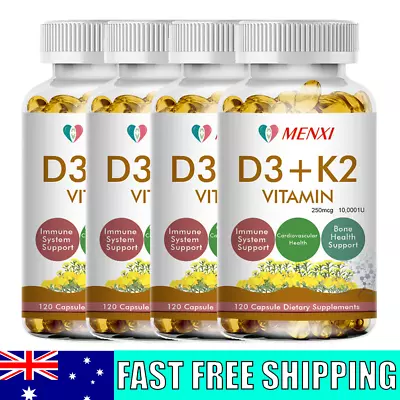 Vitamin D3 10000IU K2 MK-7 250mcg Boost Immunity Strong Bone & Muscle Health  • $20.06