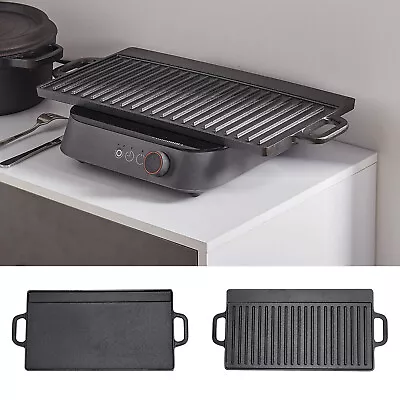 £18.99 • Buy Non-Stick Reversible Griddle Plate Cast Iron Grill Pan Induction BBQ Cooking Pan