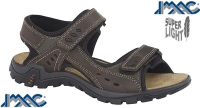 Mens Leather Touch Fastening Deluxe Sports Trail Walking Summer Sandals IMAC • £38.20