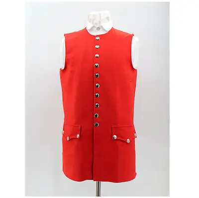 Mens Red Wool Colonial Waistcoat • $132.84