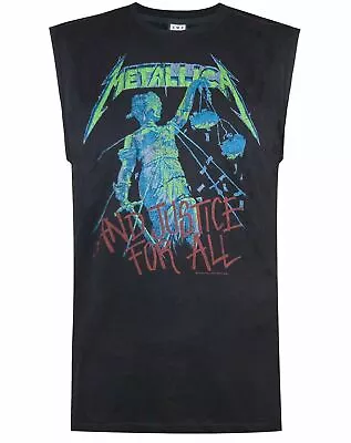 Amplified Metallica Justice For All Men's Sleeveless T-shirt Vest Top • £22.99