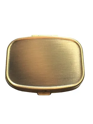 Classy Brass Small Two Section Pocket Travel Compact Vitamin Pill Gift Box Case • $9.99