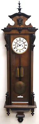 Antique Wall Clock Twin Weight Walnut 8-Day Striking Vienna Regulator Clock 1870 • £2444.31
