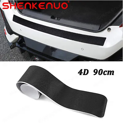 Car Rear Bumper Trim Cover Guard Protector Sill Plate Trunk Rubber Pad Black 4D • $7.99