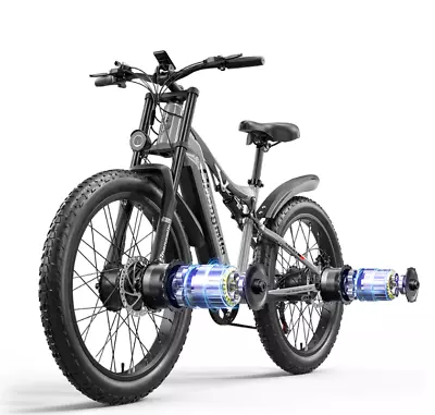 Pedelec 2000W Dual Motor Electric Mountain Bike 26  EBike 35mph Fat Tyre Bicycle • $1250