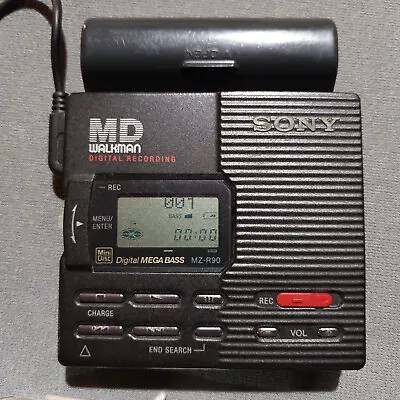 SONY Minidisc MD Walkman Player Recorder MZ-R90 Used W 4 Discs • $199