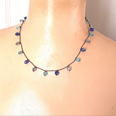 £4 • Buy M & S Blue Beads Charms Necklace   44cm Length F182