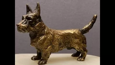 Ca.1920 Austrian Cold Painted Bronze Scottie Dog Terrier Desk Tidy • £85