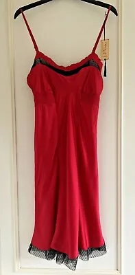 M&S La Senza 100% SILK Chemise / Nightdress UK 8 RED BNWT • £63.99