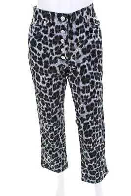 Miaou Womens Junior Animal Print Cropped Jeans Grey Leopard Size 27 • $2.99