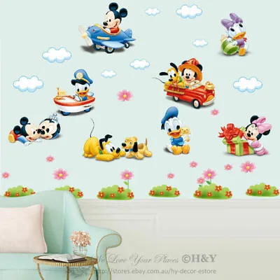 Disney Baby Mickey Minnie Mouse Wall Sticker Removable Vinyl Decal Nursery Decor • $16.79
