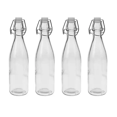 500ml Glass Swing Clip Top Lid Bottle Airtight Preserve Home Brew Beer Water • £12.99