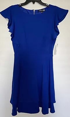 NWT Royal Blue Asymmetrical Dress Full Zip Size Medium • £6.07