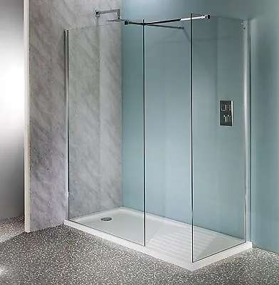 500mm Walk In Shower Enclosure Wet Room Easyclean 10mm Glass Tall Screen Panel • £189