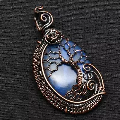 Lapis Lazuli Gemstone Ethnic Handmade Copper Wire Pendant Jewelry 2.56  AP-30189 • $4.80