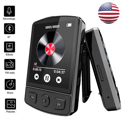 MP3 Player HiFi Lossless Bluetooth Clip Music Recorder FM Radio Audio Sport US • $24.51