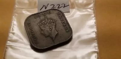 1945 Malaya One Cent Coin Id2. • $6.04