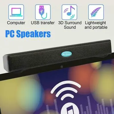 Portable Stereo Bass External Computer Speaker For PC Laptop O5B8 • £9.20