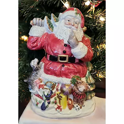 Fitz And Floyd TOYLAND SANTA COOKIE JAR 2070/106 Vintage Retired 12  Omnibus • $139