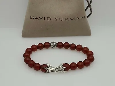 David Yurman Men's Spiritual Bead Bracelet With Carnelian & Wave Bead 7.5 In • $150