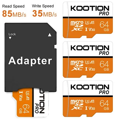 4 Pack 64GB Micro SD Card Ultra Micro SDXC Memory Card High Speed TF Card U3 V30 • £17.88