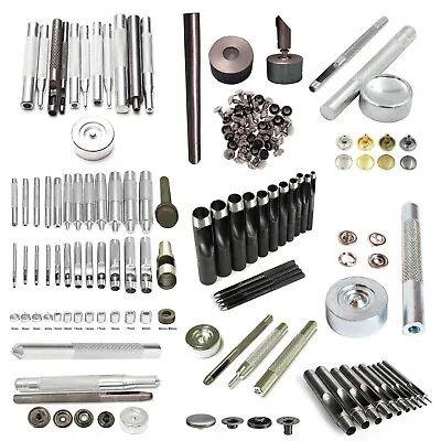 Press Studs Eyelets Snap Poppers Fixing Hand Tool Kit For Crafts Clothing Décor • £11.09