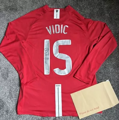Nemanja Vidic #15 Hand Signed Manchester United 2008 UCL Football Shirt With COA • $310.84