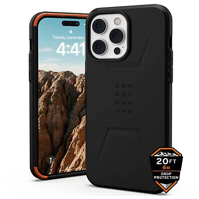 Urban Armor Gear (UAG) Civilian MagSafe Tough Case For IPhone 14 Pro Max - Black • £29.95