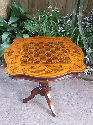 $395 • Buy Antique Style Gioco Del Biribissi Tripod Legs Walnut Italian Game Table.