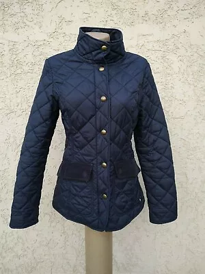 Ladies Tom Joules Quilted Blue/ Floral Lined Jacket Size 8/XS/4 • $18