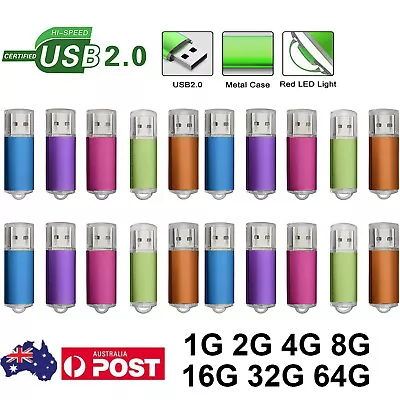 USB 2.0 Flash Thumb Drives Memory Stick 20/50/100 Pack 1GB 2G 4G 8G 16G 32G 64GB • $72.19