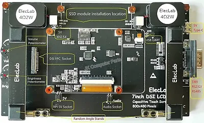 ElecLab Raspberry Pi Touchscreen Monitor 7 Inch DSI Capacitive LCD Display • $44.88