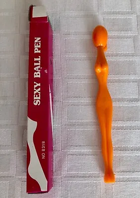 NIB VINTAGE Sexy Lady Plastic Pen Orange Novelty Item Collectible. No INK Retro • $8