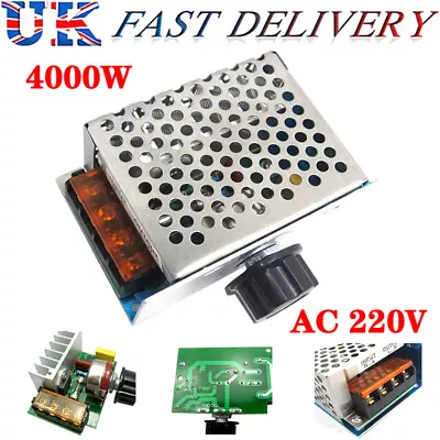 220V AC 4000W SCR Variable Voltage Regulator Motor Speed Control Controller • £8.50