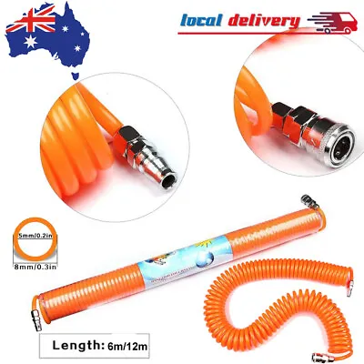 6M/12M Coil Air Compressor Hose Recoil Pneumatic Hose Recoil Hose Spring Tube PU • $19.10