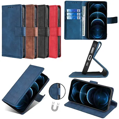 For Redmi 5 6 7 8 9 10 Genuine Leather Wallet Flip Case Card Holder Cover Slot • £8.99