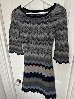 Pretty Phase Eight Blue Grey Knit Dress Size 10 (would Fit Someone Size 8) • £15.99