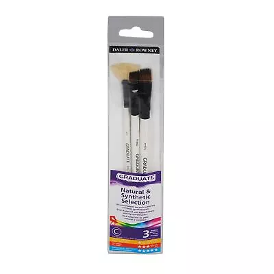 Daler Rowney Graduate Natural & Synthetic Texture Effect Paint Brush Set Of 3 • £9.95