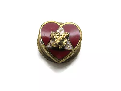 Loyal Order Of The Moose Heart & Triangle Screw Back Pin Gold Tone • $6.30