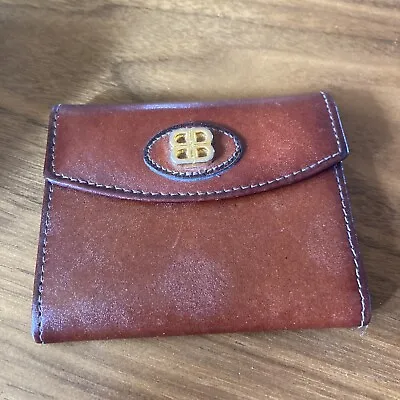 Vintage BOSCA Full Grain Hide Leather Small Wallet Brown Snap • $10