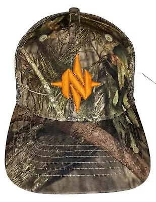 Nomad Camo Hunting Cap Outdoors SnapBack Gray Mesh Back Orange Logo • $14.50