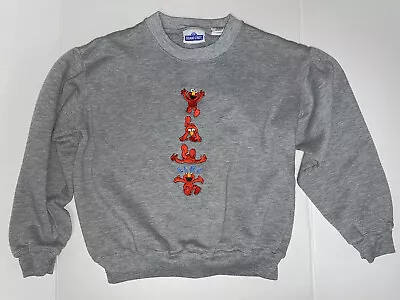 *Sesame Street ELMO Gray Sweatshirt 60% Cotton 40% Poly Children's Large EUC • $25