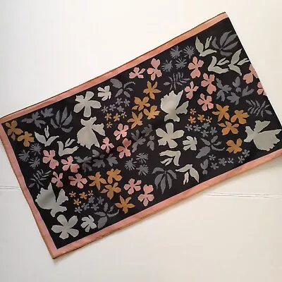 Vera Neumann Floral Long Rectangle Scarf Black Pink Blue • $15