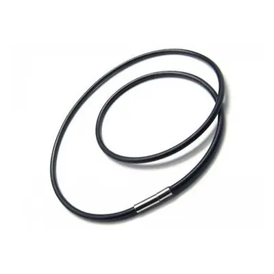 Necklace Cord Woman Man Rubber Black Clasp Magnetic Steel 60CM New 7162 • $12.62