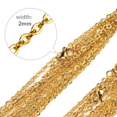 16 -30  Stainless Steel Cross Oval Chains Necklace Mens Womens  1.5mm 2mm  _621. • £2.57