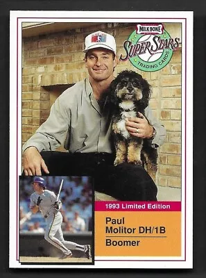 1993 Milk Bone Super Stars #1 Paul Molitor Milwaukee Brewers HOF • $1