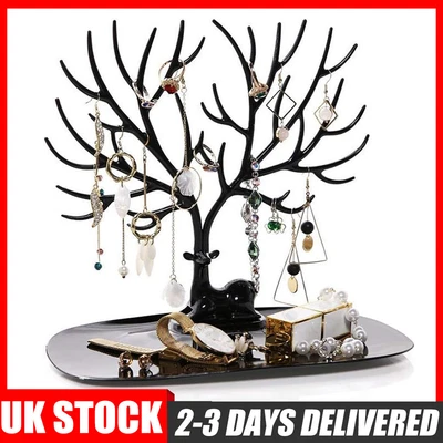 £7.89 • Buy Deer Tree Jewelry Stand Display Rack Portable Necklace Earring Organizer Holder