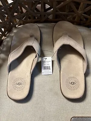 Mens UGG Seaside Flip Sandals - Dune Suede Size 9 M US [1138152] • $69