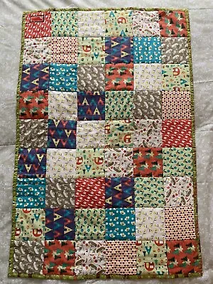 Handmade Patchwork Baby Quilt Camping Theme • £35