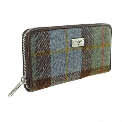 Ladies Harris Tweed 'Staffa' Long Zip Purse In Macleod Tartan LB2100-COL15 New  • £20